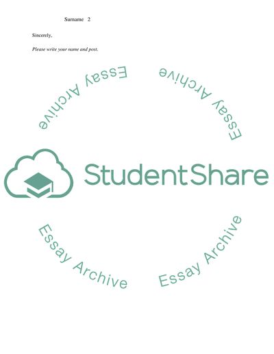 Letter of Recommendation to Admission Committee