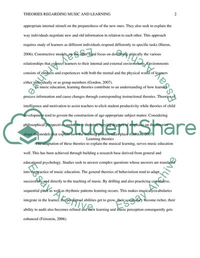 Theories Regarding the Effect of Music on Learning