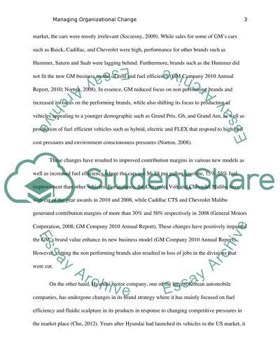 Managing Organizational Change: Hyundai and General Motors Company Analysis