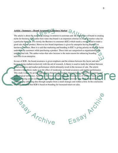 The Cognitive Impression of Advertisement