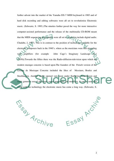 The Development of Electronic Music in the age of Post Modernism