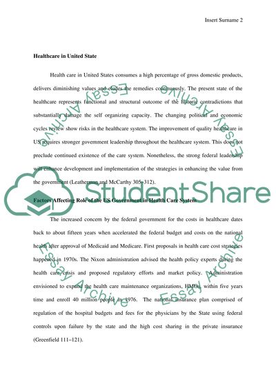 What microeconomic factors affect the role of U.S. govt in the health care system