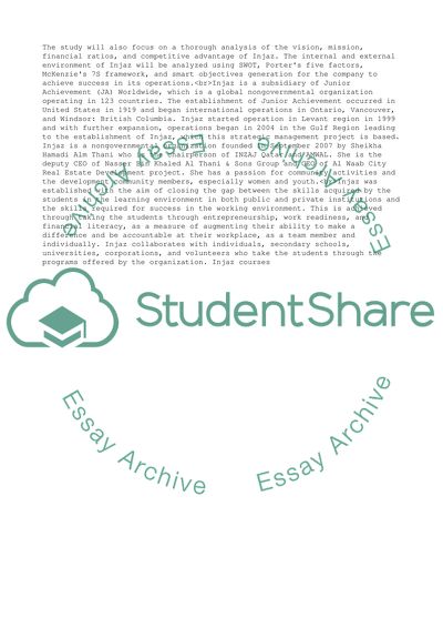 Strategic Plan for INJAZ QATAR Org