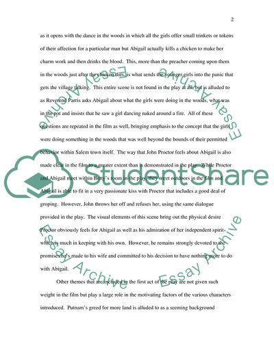 Comparison of the Play and the Film: The Crucible