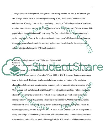 Marketing Channels and Logistics: Guinness GB