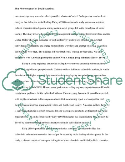 The Concept of Social Loafing