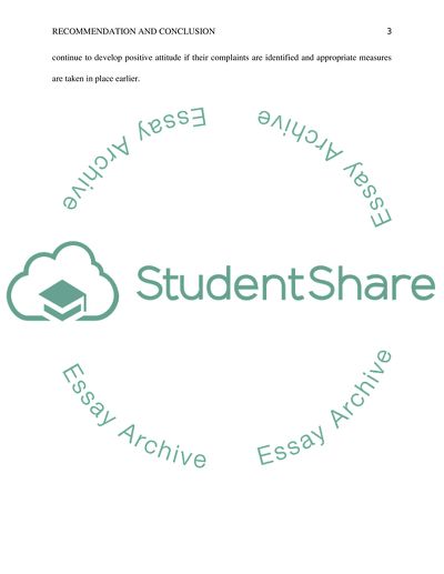 Recommendations and Conclusions