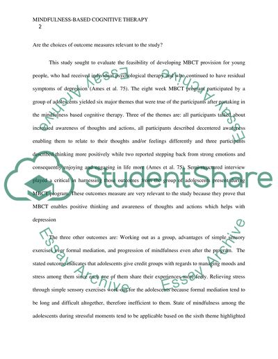 Mindfulness-based cognitive therapy for depression in adolescents