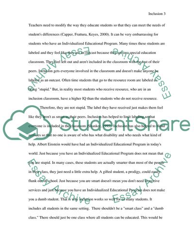 The Effects of Inclusion on Learning