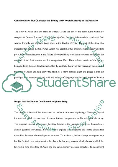 Test Motif in the Biblical Story of Adam and Eve