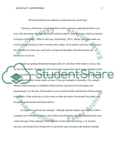 Should broadcasters be required to accept advocacy advertising