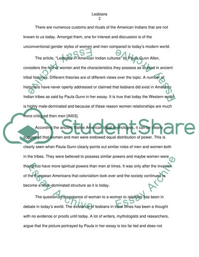 Lesbians In American Indian Cultures