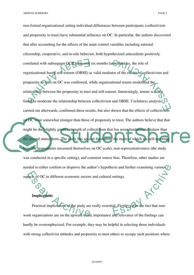 Article Review-how Collectivism affect management(International Management)