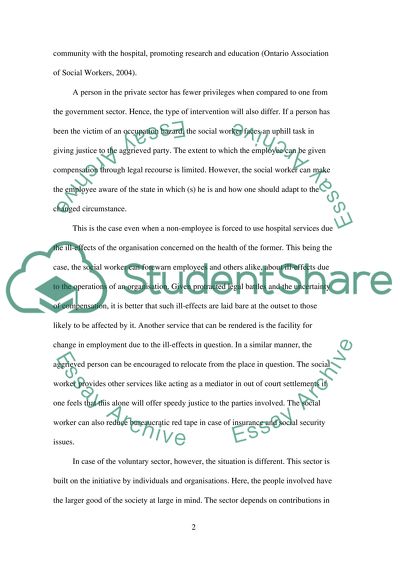 The Role of Social Worker - Modern Day