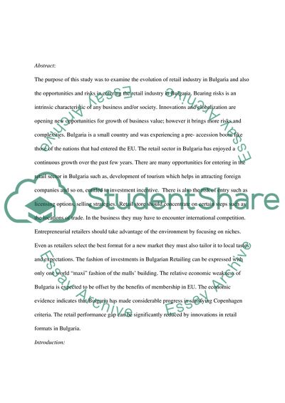 Challenges to the Bulgarian Retail Industry