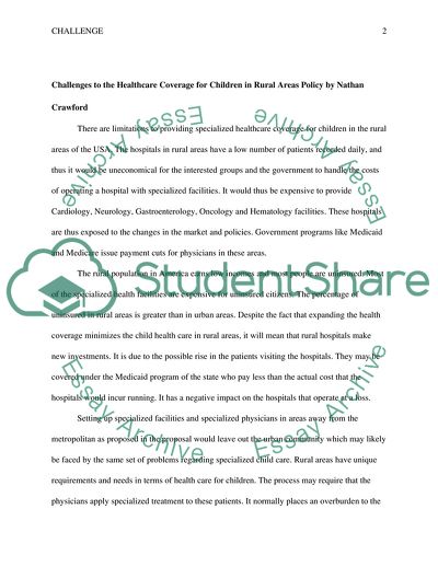 Challenges to the Healthcare Coverage for Children