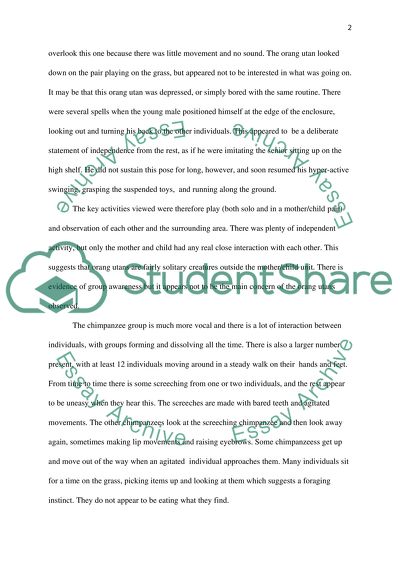 Zoo Observation of Two Types of Non-Human Primates