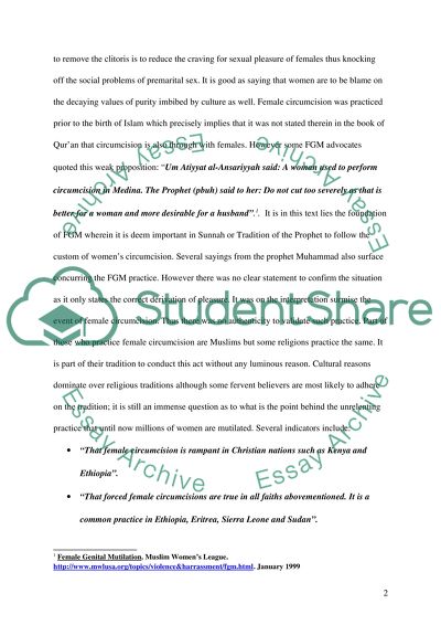 Is female genital mutilation a religious requirementbelief in Islam