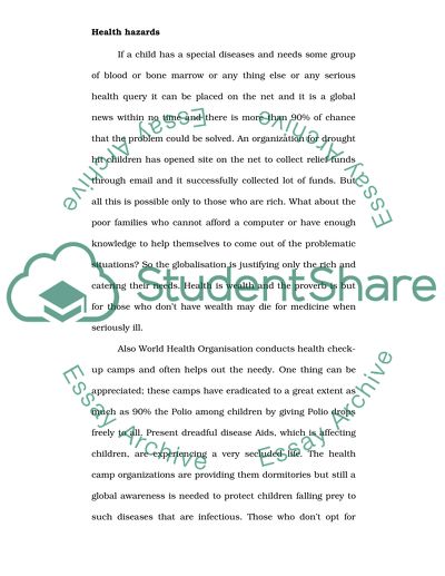 Affects of globalisation on children