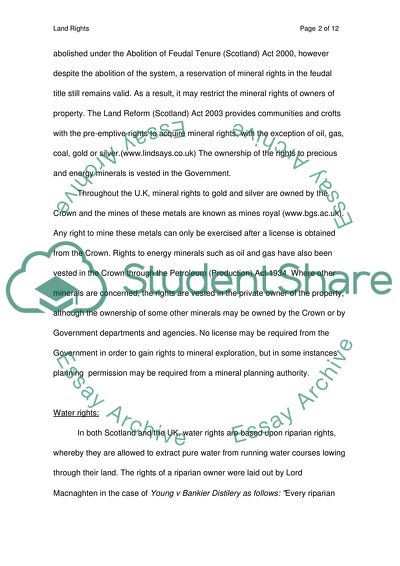 Rights associated with land