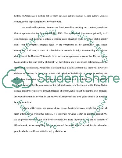 Differences between Korean and American college