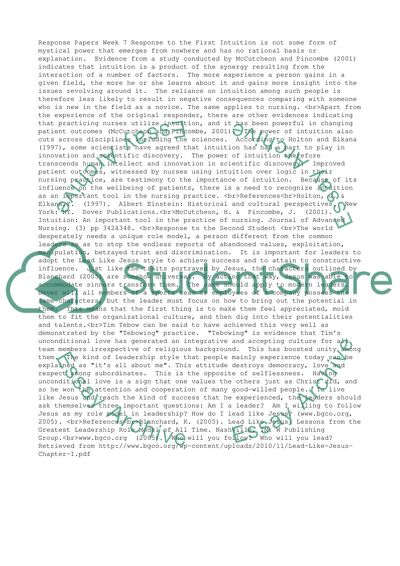 Love. Response papers week 7