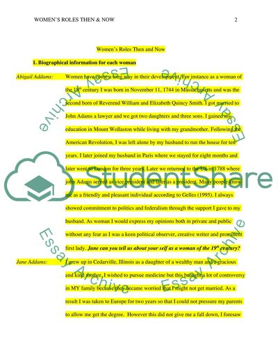 Womens Roles Then and Now