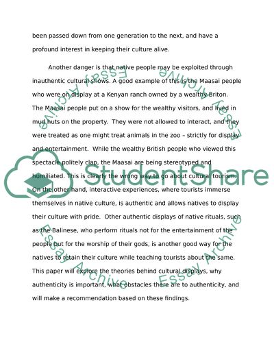 cultural tourism essay