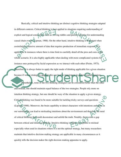Encouraging Critical Thinking
