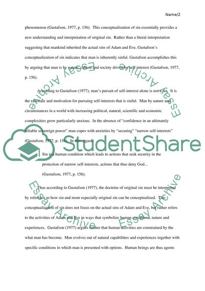 Modern Interpretations of the Doctrine of Original Sin