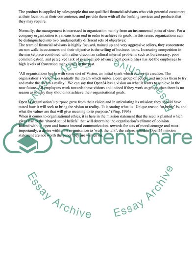 Organisational Ethics in the Company Open24