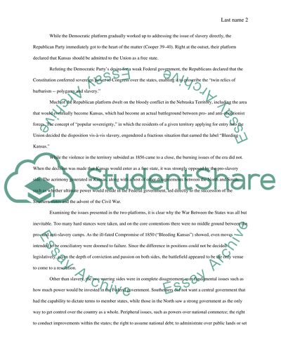 The Democrats and Republicans before the Civil War