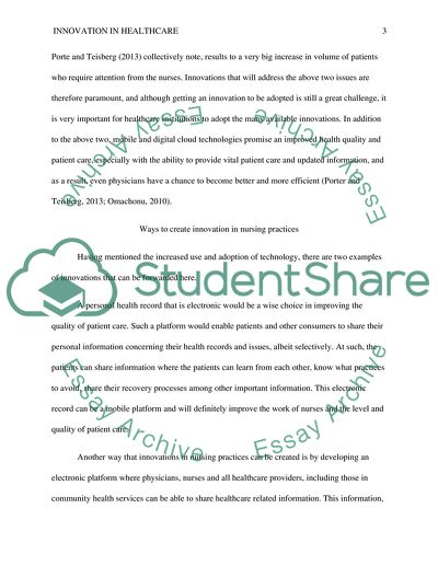 Innovation in nursing Discussion board phase