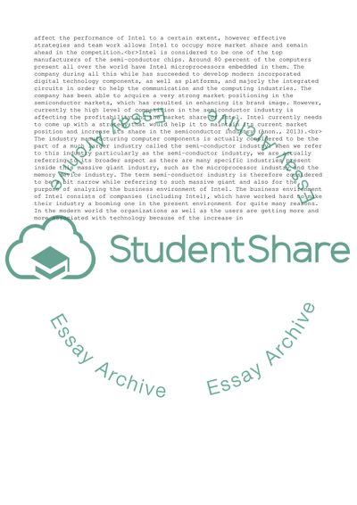 Intels Business Environment