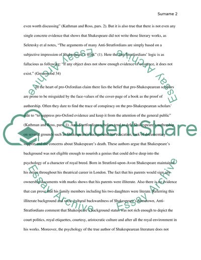 William Shakespeare: A Question of Authorship