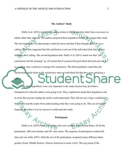 Job Satisfaction Calling and Life Satisfaction: Its not about Having It, Its about Living It