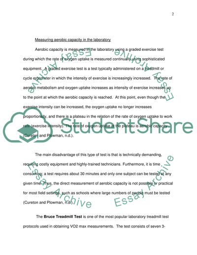 Aerobic capacity test