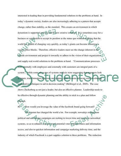 Zuckerbergs Effective Leadership