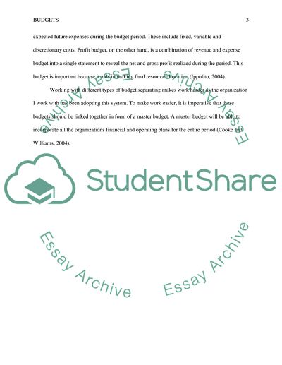 Working with Budgets