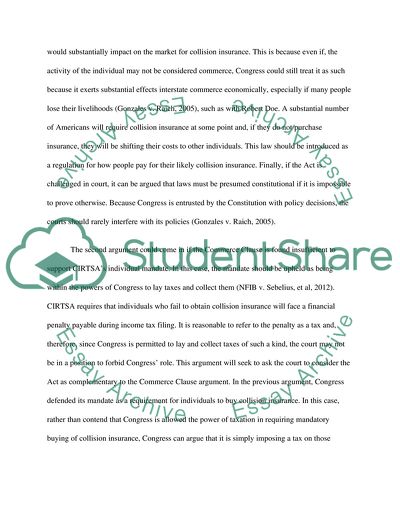 Collision Insurance Requirement and Traffic Safety Act in Gonzalez vs. Raichs case