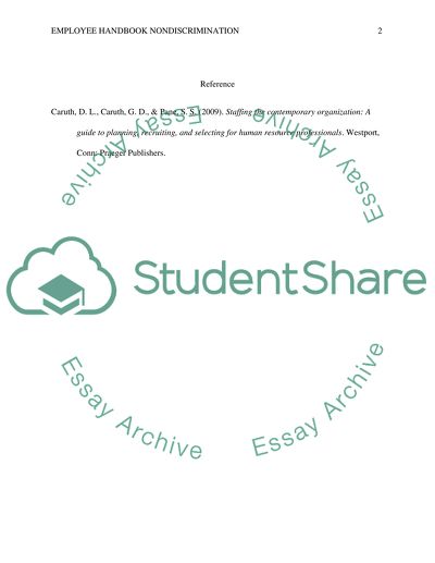 Employee Handbook Nondiscrimination