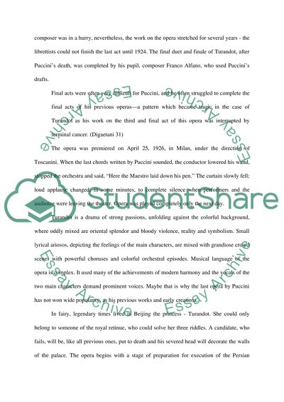 The Level of Puccinis Turandot