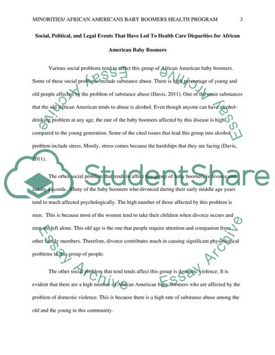 Minorities/ African Americans Baby Boomers Health Program