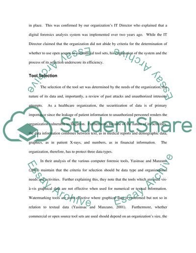 Selecting Forensic Tools