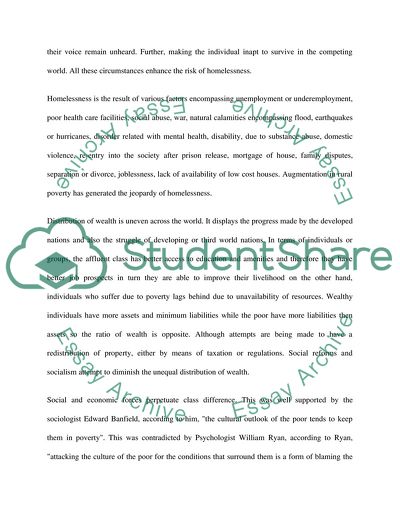 Poverty and homelessness