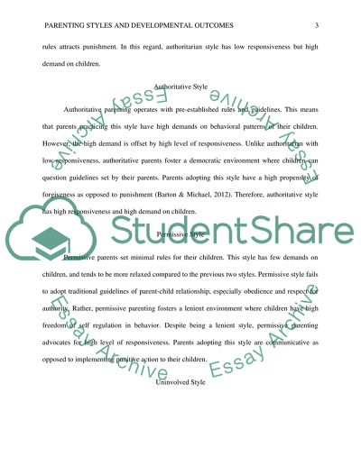 Parenting Styles and Developmental Outcomes