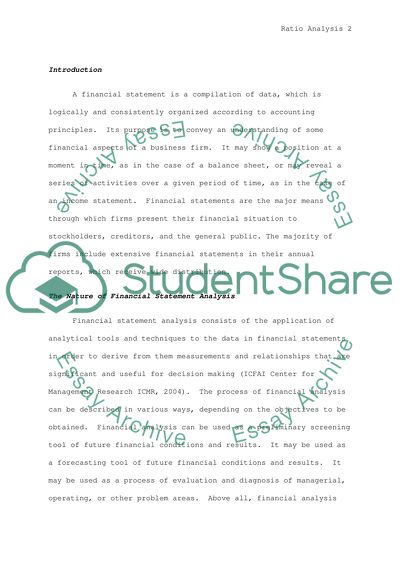 Ratio Analysis of McDonalds