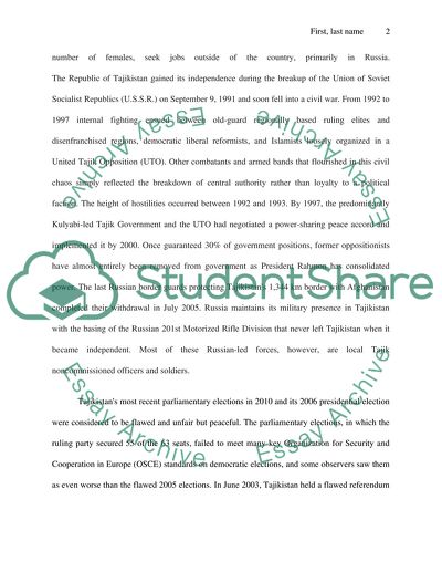 Tajikistan Civil War