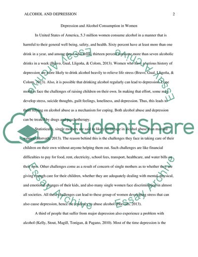 Depression and Alcohol Consumption in Women