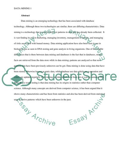 Data Mining as an Emerging Technology